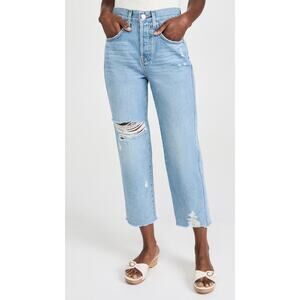 New Veronica Beard Blake Crop Classic Straight Jeans in Lakeshore Size 26